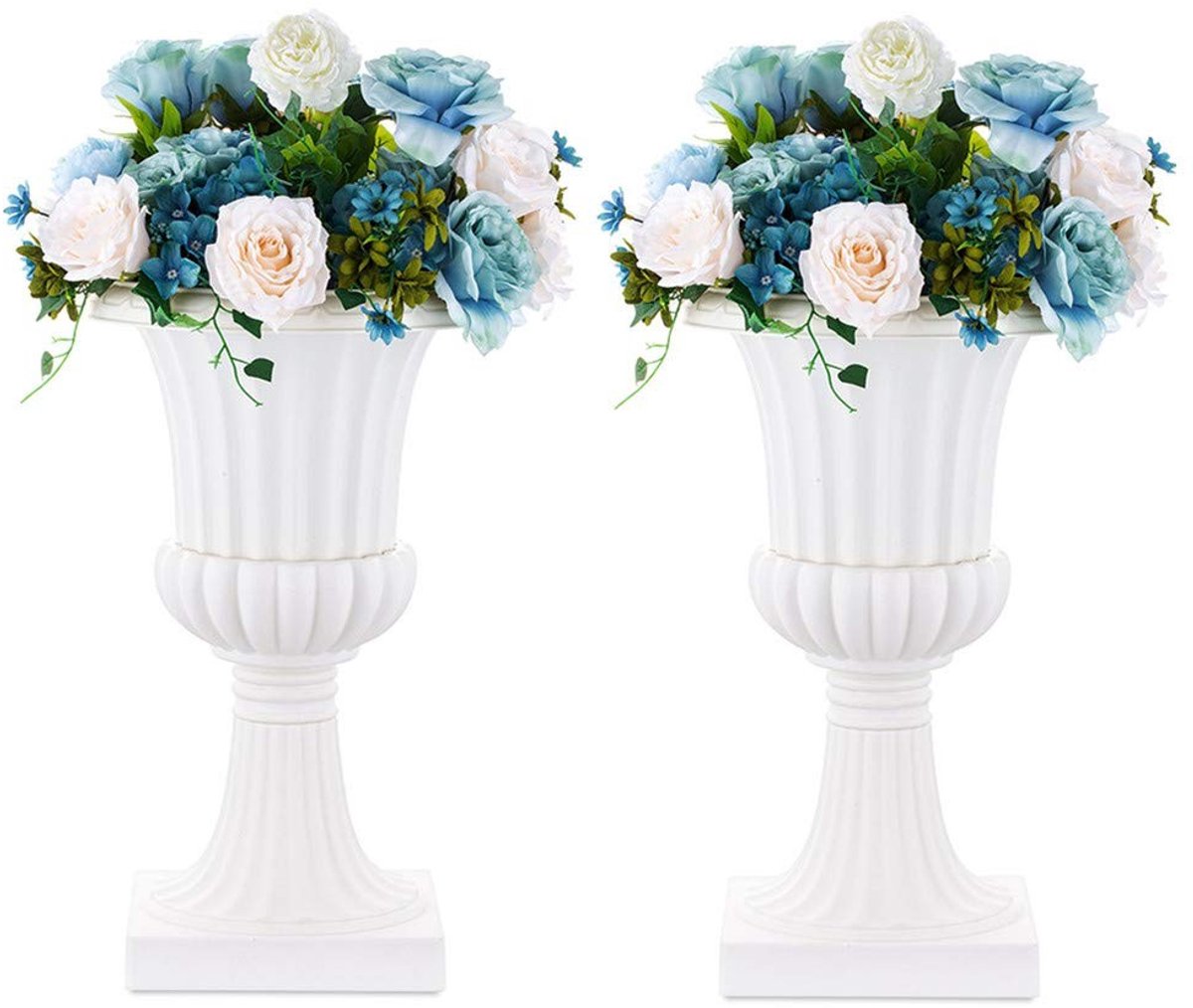 Dailygoods- Urn 50cm Hoogte - Kunststof Plantenbak - Decoratieve Urn - Vintage Stijl Bloempot - Hoge Voetstuk - Ideaal voor Tuin/Terras