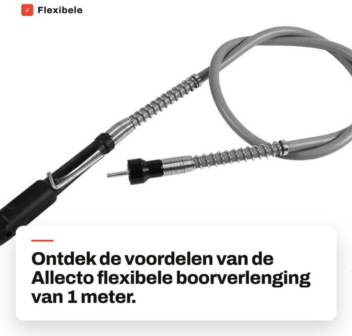 Dailygoods - Flexibele Boorverlenging - Universeel - Duurzaam en sterk - 1 meter - Voor elektrische boormachines - Ideaal voor precisiewerk - M8 Keyle...