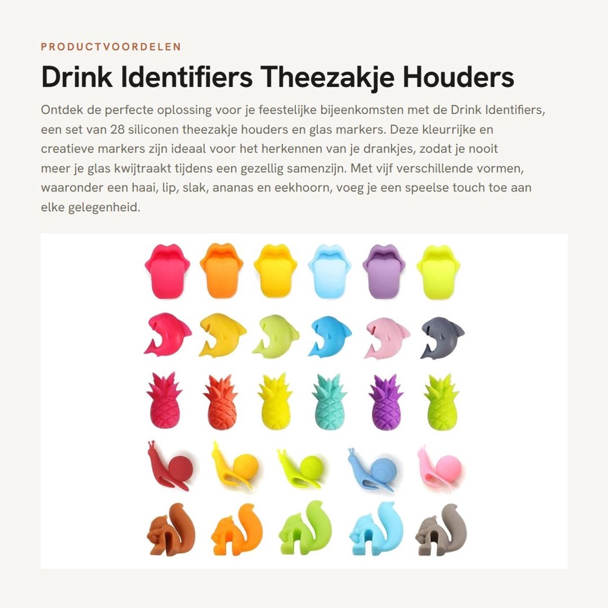 Dailygoods- Glasmarkers Herbruikbaar - Drinkmarkers - Theezakje