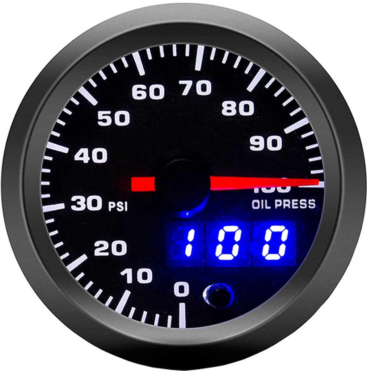 Oliedruk meter - Meetinstrument kit - Auto controle - 7 kleuren LED - 52 mm - Zwart