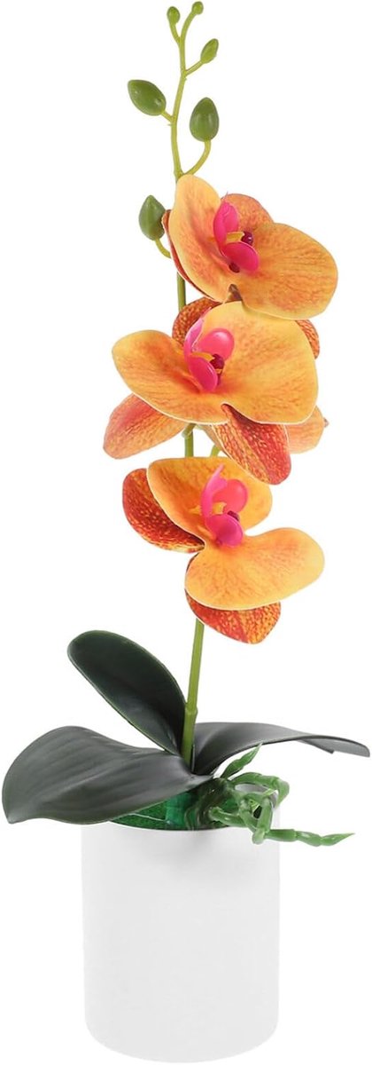 Nep Bonsaipot - Kunstplant met vaas - Woondecoratie - Onderhoudsvrij - 37 cm hoog - Oranje