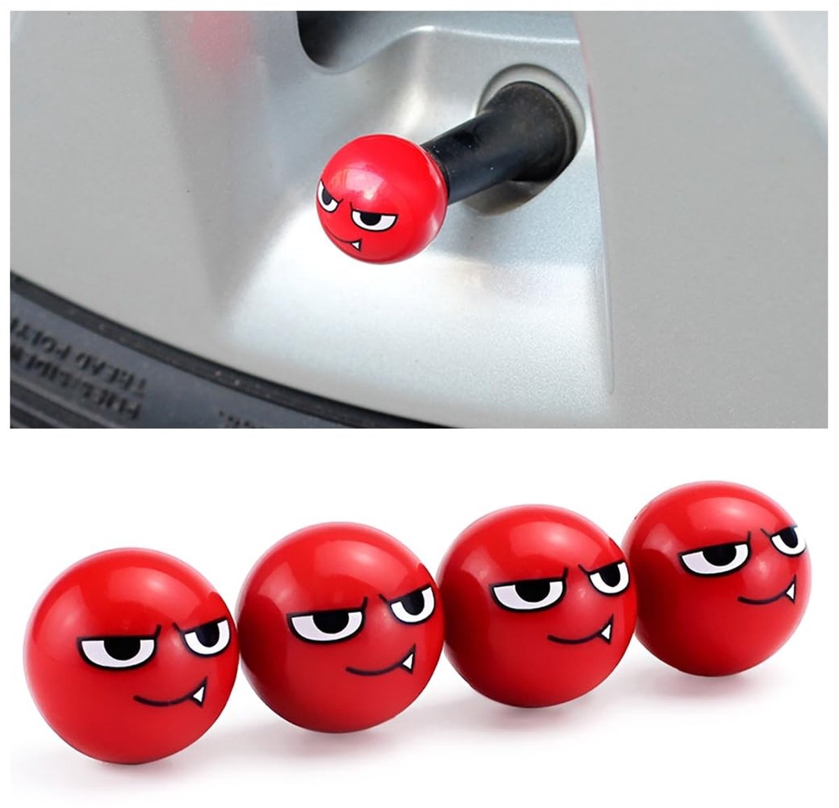 Dailygoods- Stofkappen 4 Stuks - Ventieldoppen Auto - Lekvrije Ventieldoppen - Duurzaam ABS/Koper - Hittebestendig - Rubber Afdichting