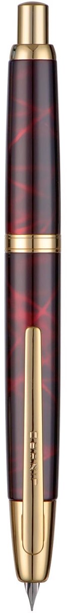Dailygoods - Jinhao 10 Serie Druk vulpen, clipversie, met een fijne penpunt, intrekbaar door middel van een drukknop, inkt converter, set in een metalen pennendoosje, agaat-rood