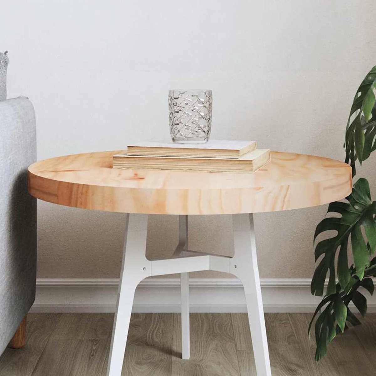 Rond Tafelblad - Blad voor Tafel - Tafel Vormgeving - Massief Grenenhout - 50 cm diameter - Natuurlijk Hout