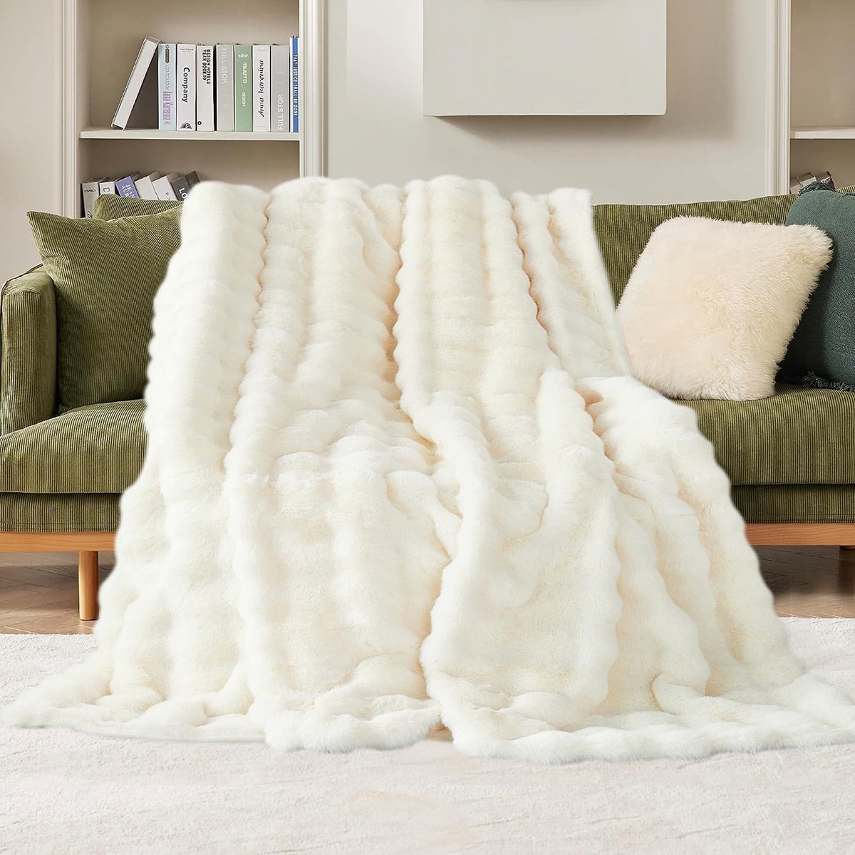Dailygoods- Knuffeldeken 1000 g/m² - Pluche Deken - Zachte Woondeken - Ademend - Omkeerbaar - Luxe Comfort 100 x 160 cm - Plaid