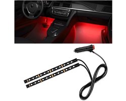 Auto Interieur LED Strip - Decoratieve Verlichting - Sfeer Creëren - Waterdicht Ontwerp - 22.5 cm - Rood