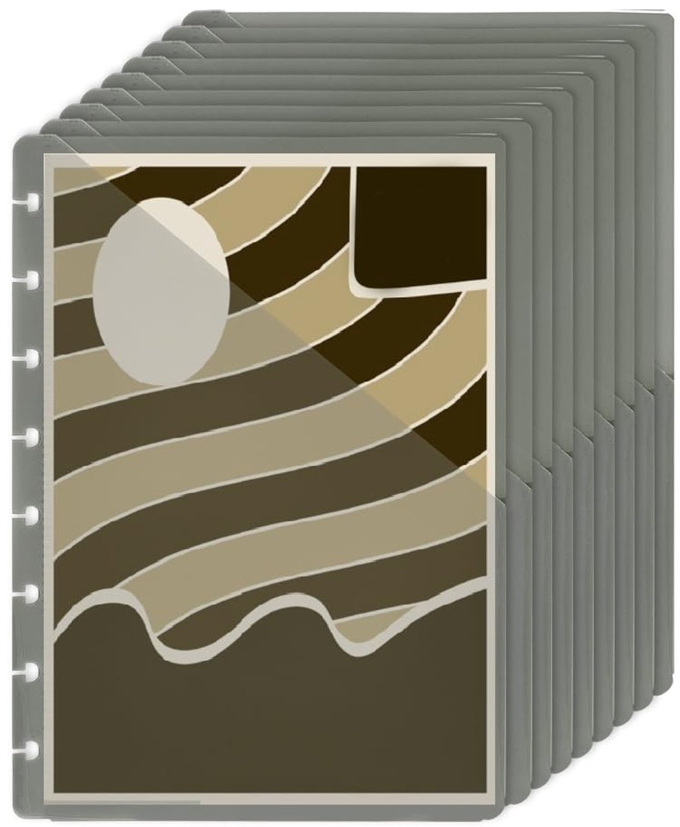 Scheidingsbladen Discbound - Plannervullingen Insteek - Documenten Organiseren - Duurzaam PP Materiaal - 9 Stuks - Grijs