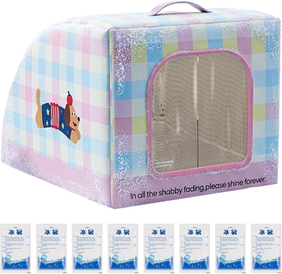 Koelend Hondenhuis - Draagbaar Onderkomen - Huisdier Comfort - Geïsoleerde Koeling - 30B x 12H cm - Pup