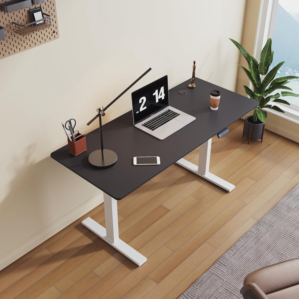 Elektrisch Verstelbaar Bureau - Sta bureau - Thuiswerken - Borstelloze motor - 140 x 60 cm - Zwart