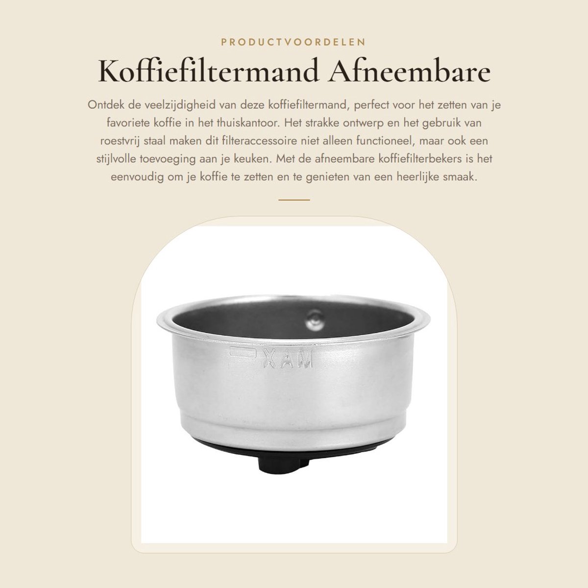 Afneembare Koffiefiltermand voor RVS Koffiemachines - Ideaal voor Thuis en Kantoor, Duurzaam en Gebruiksvriendelijk