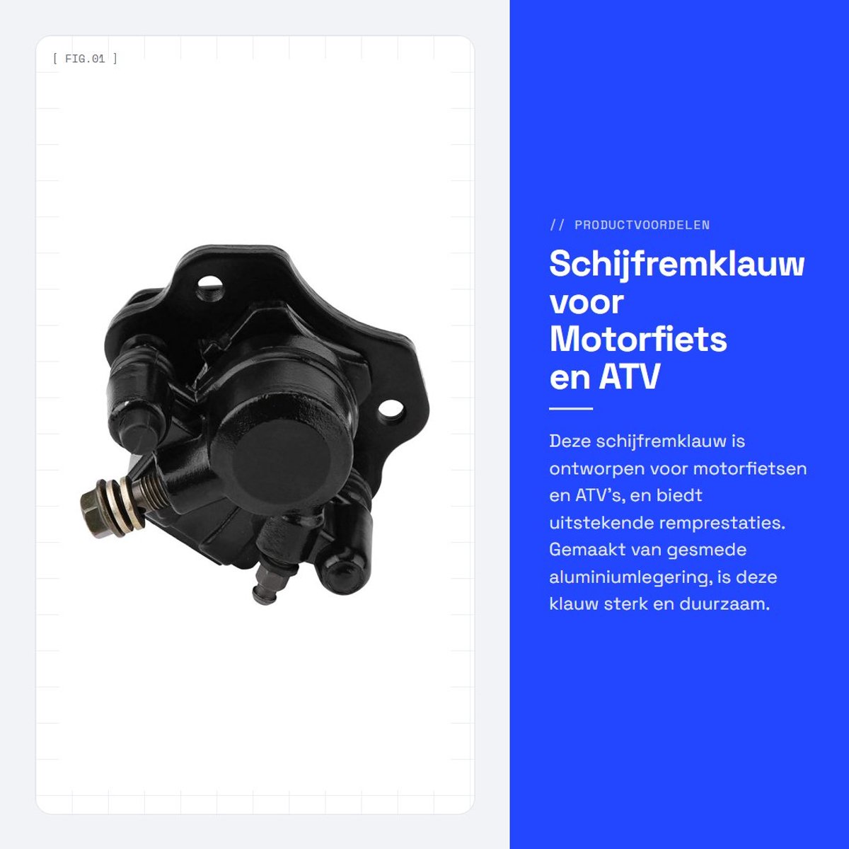 Dailygoods- Schijfremklauw Gemaakt van gesmede aluminiumlegering - ATV/Quad - Motocross - Corrosiebestendig - Verhoogde remdruk - Betrouwbare kwaliteitsgarantie - Remklauw