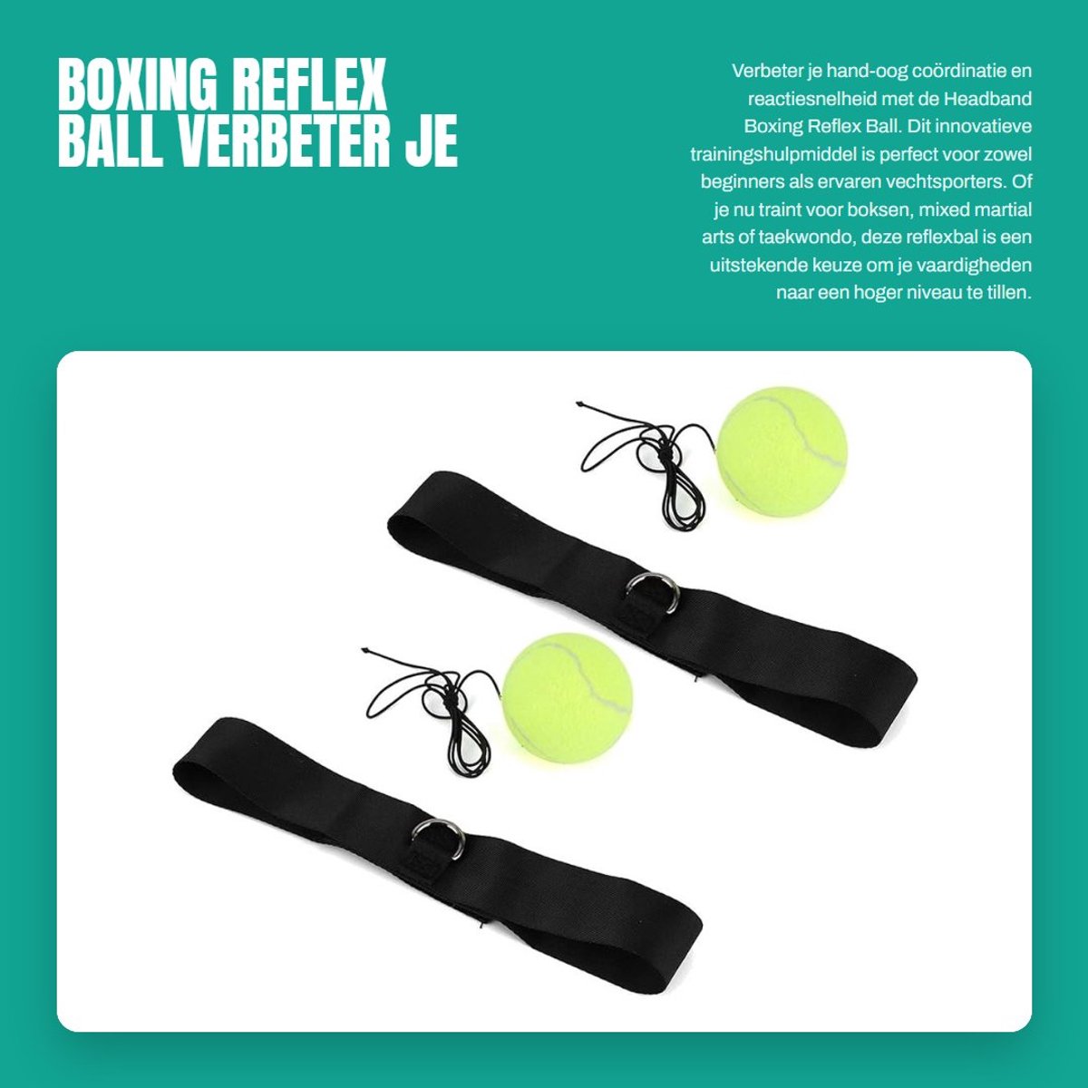 Dailygoods- Reflexbal voor beginners - Hand-oog coördinatie - Vechtkunst - Boksen - Taekwondo - Eenvoudig te gebruiken - Training Bal
