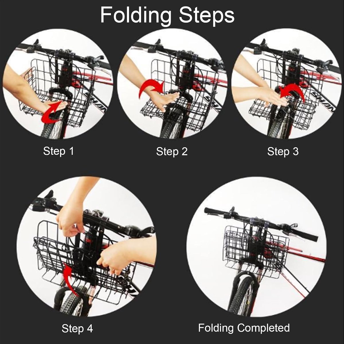 Grote Fietsmand - Opbergrek Fiets - Boodschappen Vervoeren - Stevig Ijzeren Frame - 35 x 20 x 10 cm - Zwart