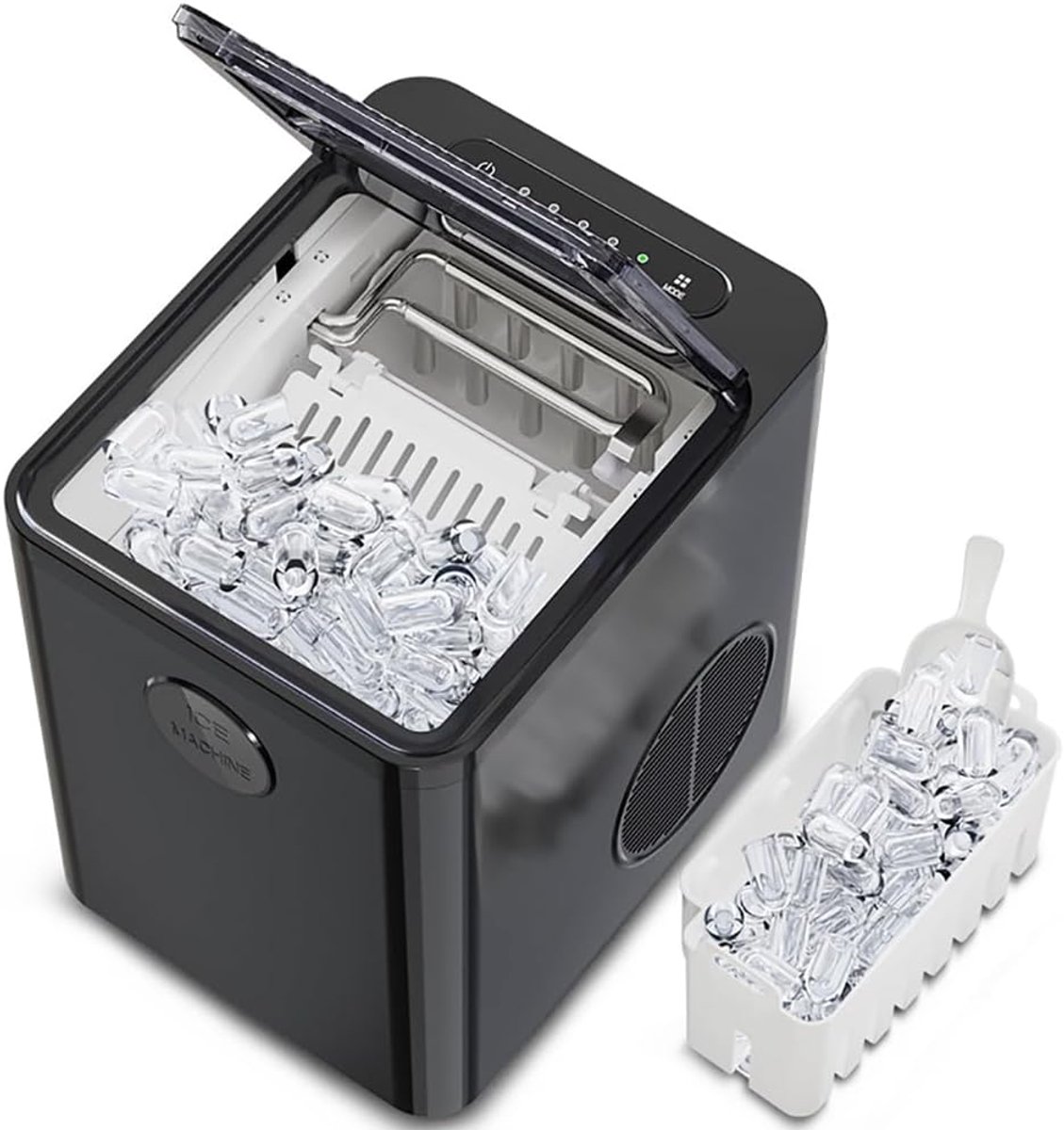 IJsmachine - IJsmaker - Dranken Koelen - Zelfreinigend - 12 kg per dag - Zwart