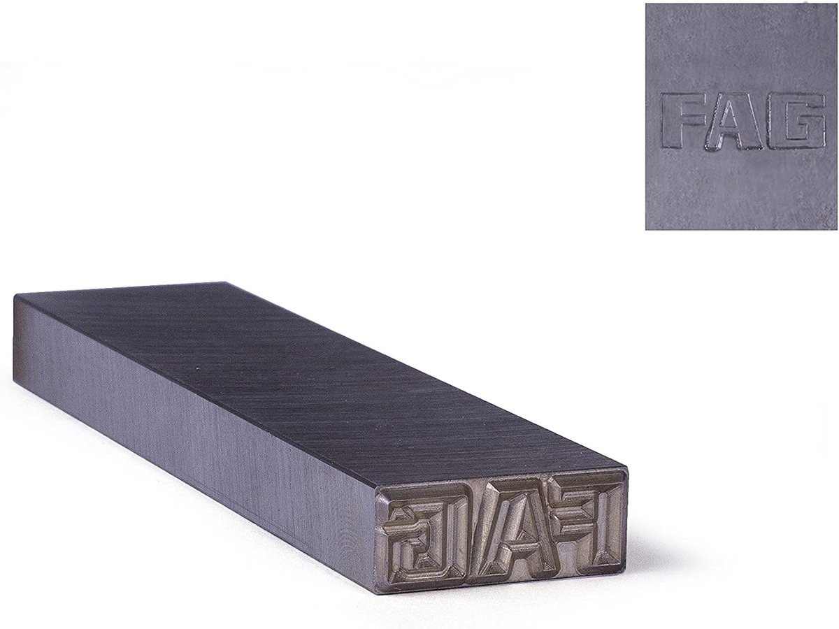 Slagstempel - Markeerstempel Metaal - Materiaallabeling - Gehard Staal - 25x10mm - Zilver