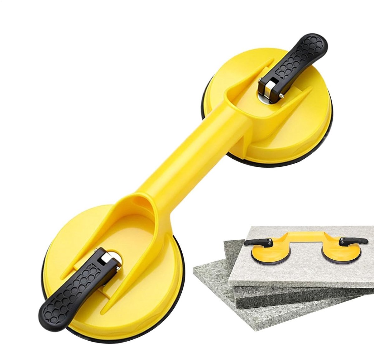 Zware Zuignappen - Vacuüm Plaat Handgreep - Veilig Tillen - Hoge Draagcapaciteit - 11.9 cm - Zwart