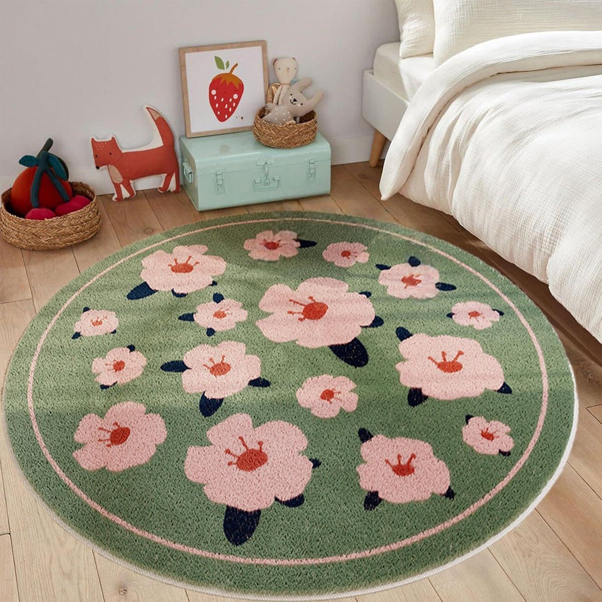 Rond Vloerkleed - Wasbaar Kleed - Kinderkamer Decoratie - Antislip Onderkant - 150 cm - Gr