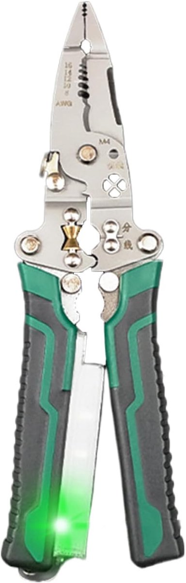 Draadstripper - Kabelkniptang Striptang - Elektrisch Onderhoud - Geïntegreerde Schroevendraaier - 215 cm - Groen