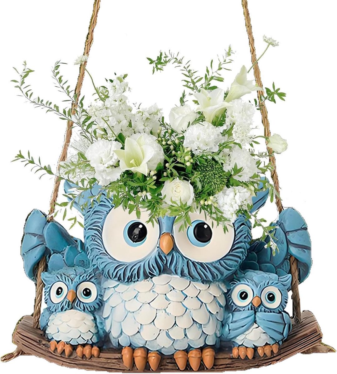 Dierenpotten Hangend - Bloempotten - Planten Decoratie - Schattig Schommeldesign - 13.9 x 14.9 x 13.9 cm - Uniek