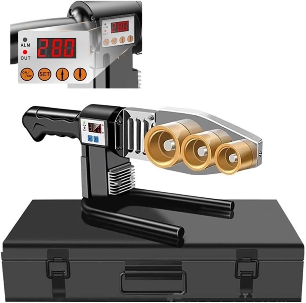 Hotmelt Machine - Kunststof Lassen - Leidingen Repareren - Dubbele Koeling - 20-63mm - Zwart