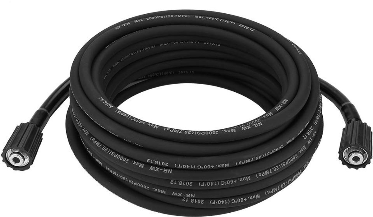 Dailygoods- Verlengslang 10 m - Hogedrukslang 5800 PSI - Rubber - M22 Connector - Universele Compatibiliteit - Koud Watergebruik