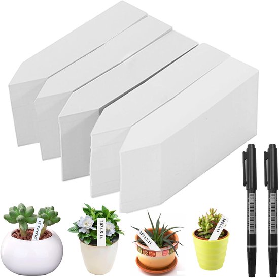 Dailygoods- Plantenlabels 500 Stuks - Plastic Plantenlabels - Weerbestendige Tuinlabels - Steeketiketten - Plantenlabels voor Buiten - 10 x 2 cm Etiket - Plantlabels