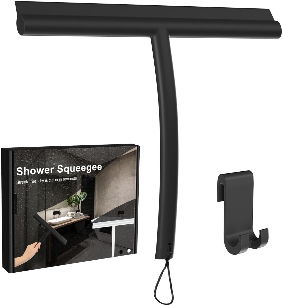Dailygoods- Douchewisser Efficiënt - Siliconen - Draagbaar - Ophangkoord - Voor Glasreiniging - Voor Tegels - Raamwisser