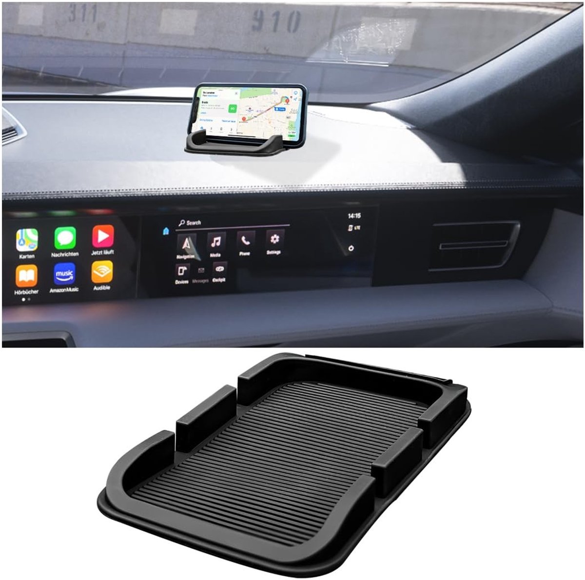 Dailygoods- Antislipmat multifunctioneel - Antislipmat dashboard - Antislip siliconen pad - Zacht en elastisch - Waterdicht - 11 cm x 19,2 cm - Dashboardmat
