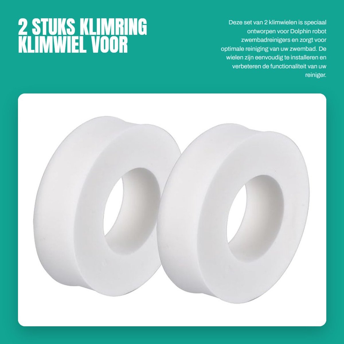 Dailygoods- Klimring - 2 Stuks - Geschikt voor Dolphin Robotzwembadreinigers - Onderdeelnummer 6101611 - PVA-spons - Voor installatie 5-10 minuten in water weken - Zwembadreiniger
