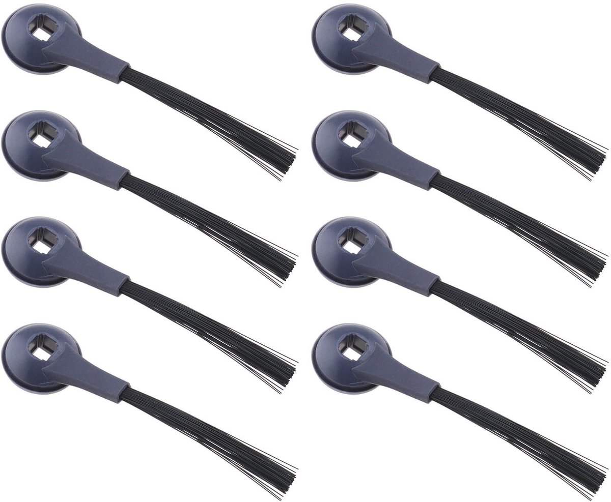 Dailygoods- Zijborstel 8 Stuks - Vervangingsaccessoires - Compatibel met Shark - Borstel Lengte 45 mm - Duurzaam - Vervangingscyclus 2-4 maanden - Stofzuigerborstel