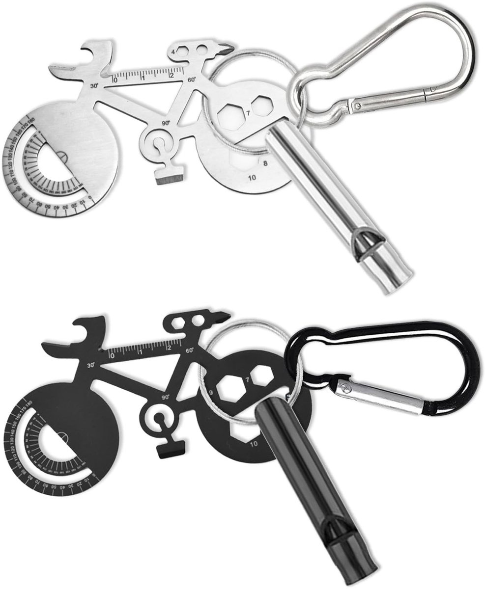 Dailygoods- Multitool Mini Draagbaar - Multitool Zakmes - Sleutelhanger - Schroevendraaier/Kurkentrekker - Moersleutel - Lichtgewicht 2 Stuks - Multifunctioneel Gereedschap