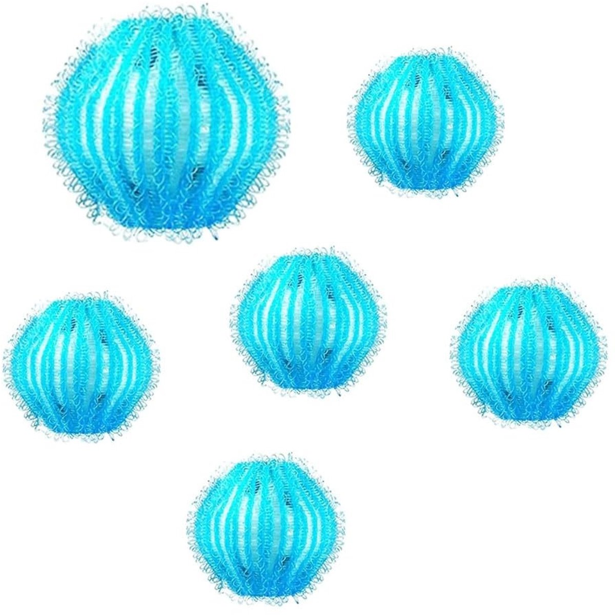 Dailygoods- Haarvanger Wasmachine - 6 Stuks - Dierenhaarverwijderaar - Pluisjesverzamelaar - Herbruikbaar - Duurzaam Kunststof/Nylon - Wasballen