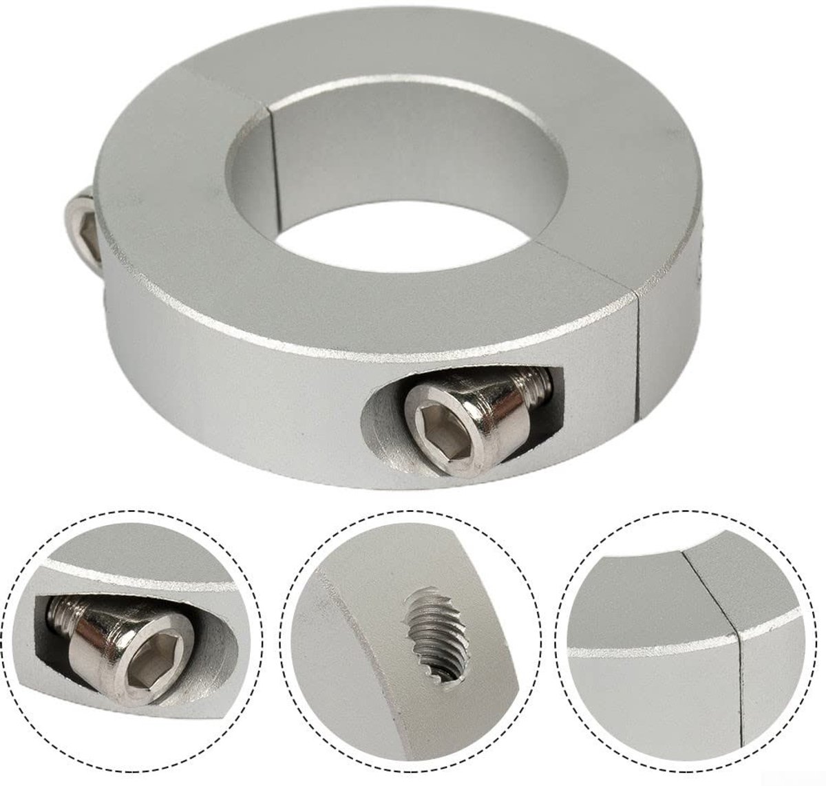 Dailygoods- Klem Dubbele Split 12mm - Binnendiameter 12mm/20mm/25mm/30mm/35mm/38mm - Aluminiumlegering - Anticorrosie Behandeling - 1 Stuk - Klemring