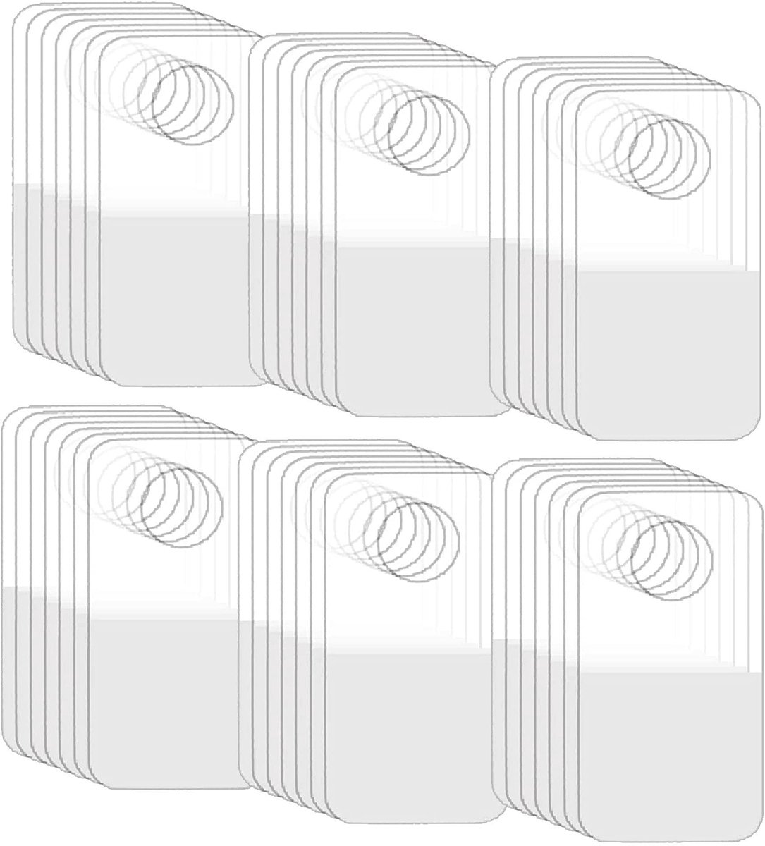 Dailygoods- Hangende Tabs 200 Stuks - Zelfklevende Hangers - Kunststof - Europerforatie - Voor Winkels/Boeitieks - Hoogwaardig PVC - Haakstickers