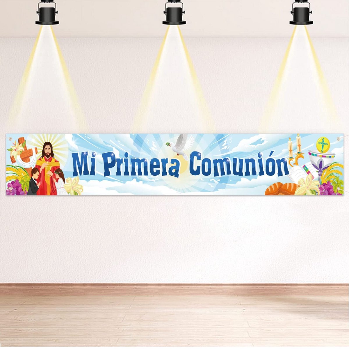 Dailygoods- Pancarta Decoratie - 260 x 40 cm - Eerste Communie - Kind - Feestdecoratie - Opvallende Vormgeving - Banner