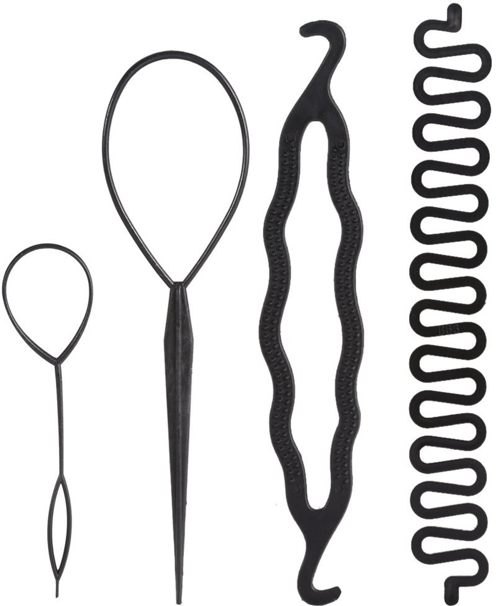 Dailygoods- Haarvlechtgereedschappen 4/9PCS - Accessoires voor Haarmakers - Haarstyling - Haaraccessoires Vrouwen - Geschikt voor Lang Haar - Ideaal voor Bruiloften en Feesten