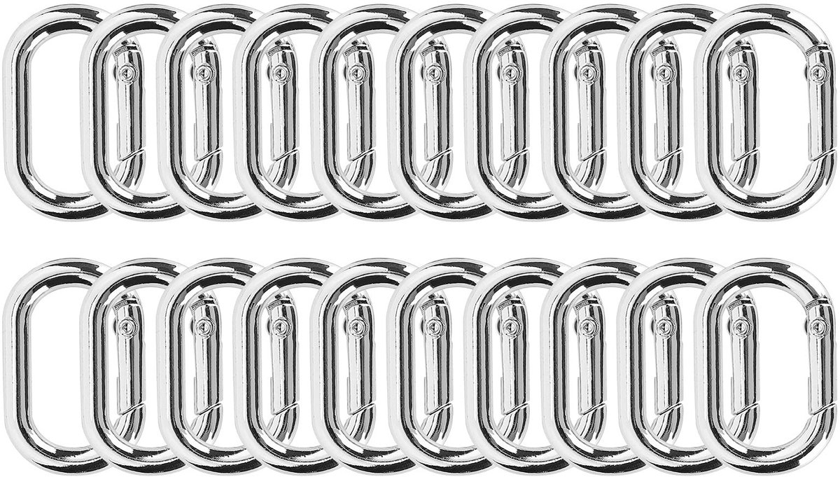 Dailygoods- Ovale Veergesp 23 mm - 20 Stuks - Karabijnhaak - Lichtgewicht - Duurzaam - Hoge Sterkte - Corrosiebestendig