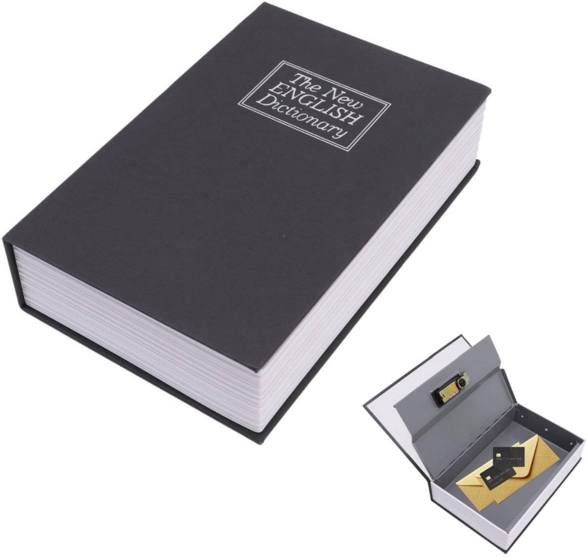 Dailygoods- Boekkluis Draagbaar - Uitgehold Boek - Verborgen Geheim - Kluis met Cijferslot - Verbergdoos - Antislip Onderkant