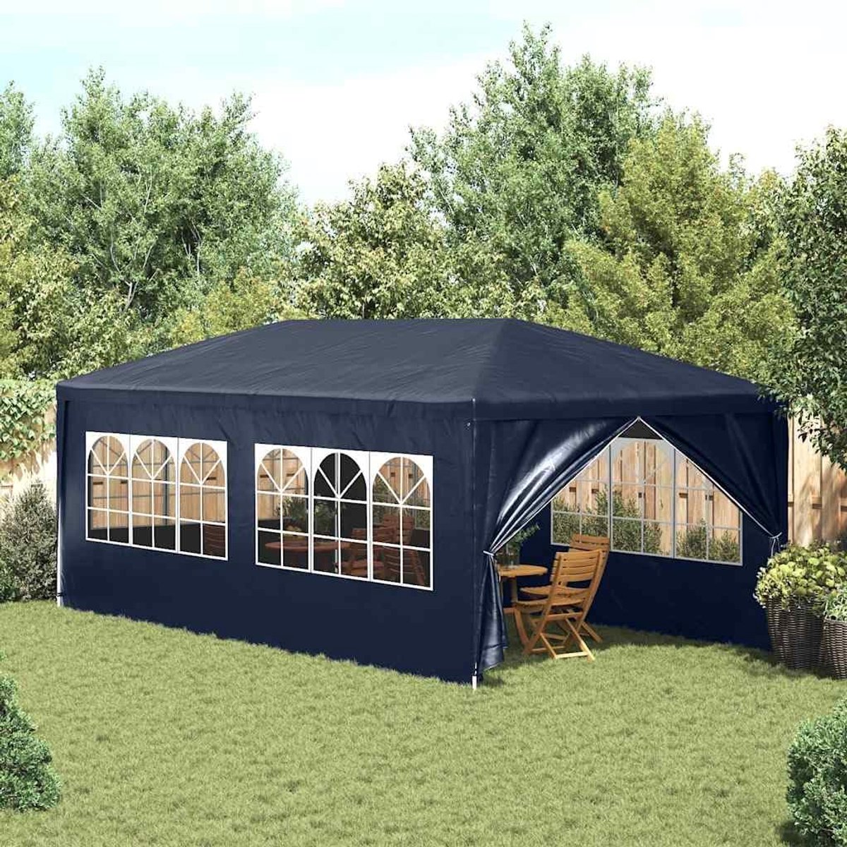 Partytent Blauw - Tuinpaviljoen Tent - Feestelijke Bijeenkomsten - UV Waterbestendig - 3 x 6 Meter - Blauw