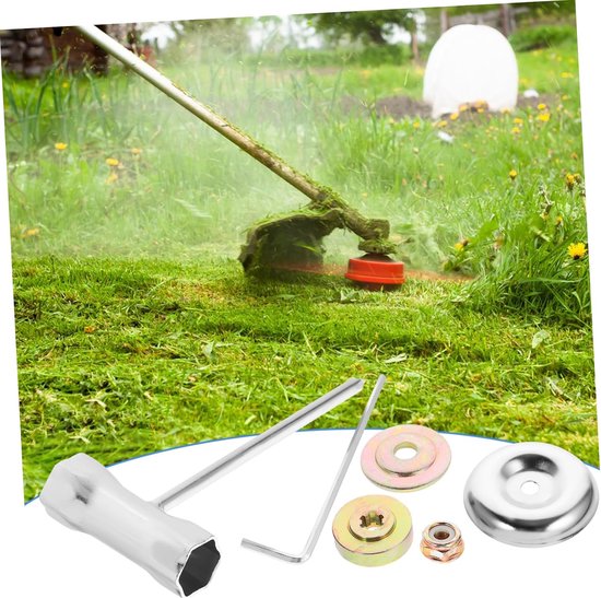 Grasmaaier Schijven Set - Onkruidverwijderaar Accessoires - Gazon Onderhoud - Duurzaam IJzer Koper - 4 Stuks - Grijs — afbeelding 3