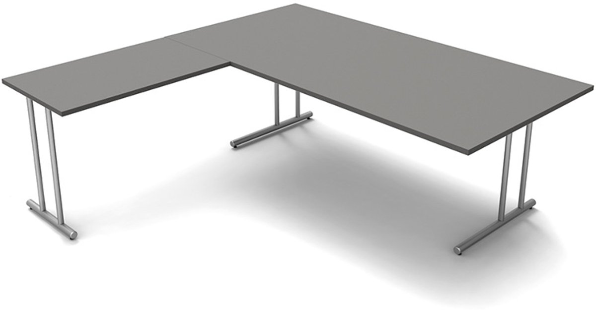 Hoekbureau Profi grijs 200cm
