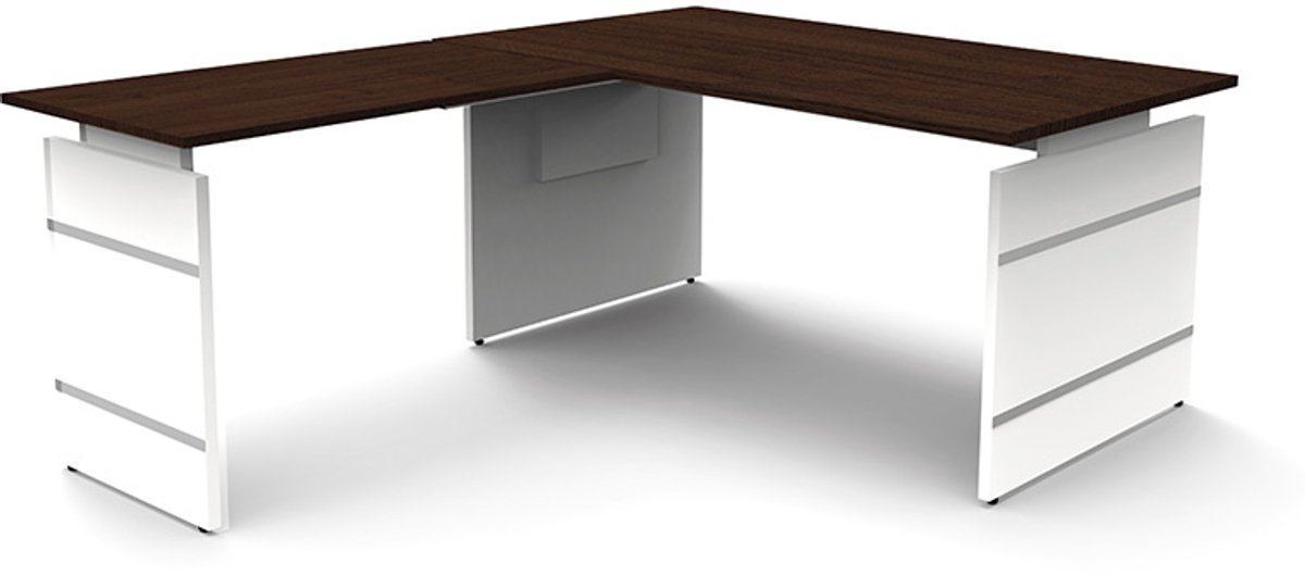 Kerkmann Hoekbureau Office desk 160cm donkerbruin hoogte verst. donker bruin