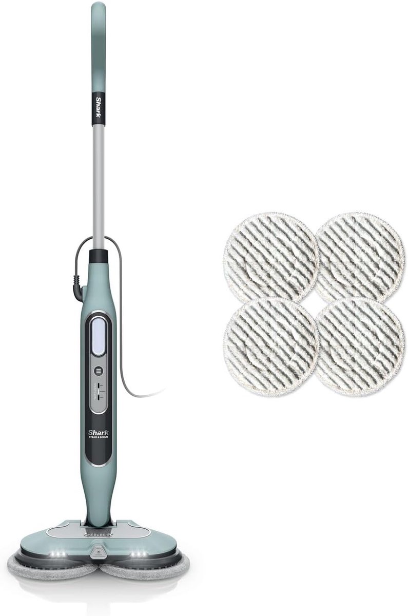 Stoomreiniger Vloeren - Stoom & Schrob - Hygiënisch Huis - Steam Blaster Modus - 8m Snoer - Saliegroen