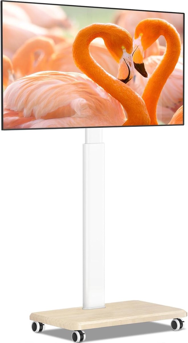 TV Meubel - Verrijdbaar Onderstel - TV Ophangen - In Hoogte Verstelbaar - 32-65 Inch - Wit