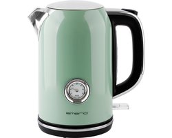 Emerio Retro Waterkoker - 1.7 Liter - 360° draaibaar - Verborgen verwarmingselement - 2200W - WK-133282 Groen