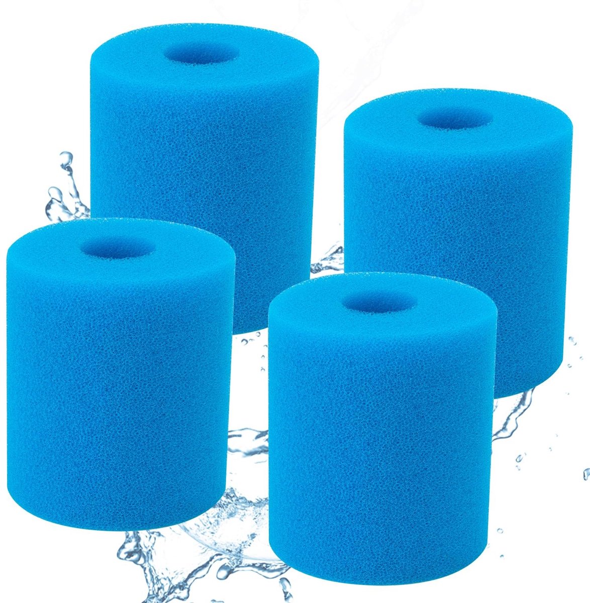 Dailygoods- Zwembadsponsfilter 4 stuks - Herbruikbare Filter - Olieabsorberende Spons - Wasbaar Filter - Hoogwaardige Filtratie - 102 mm Buitendiameter - Zwembadfilter