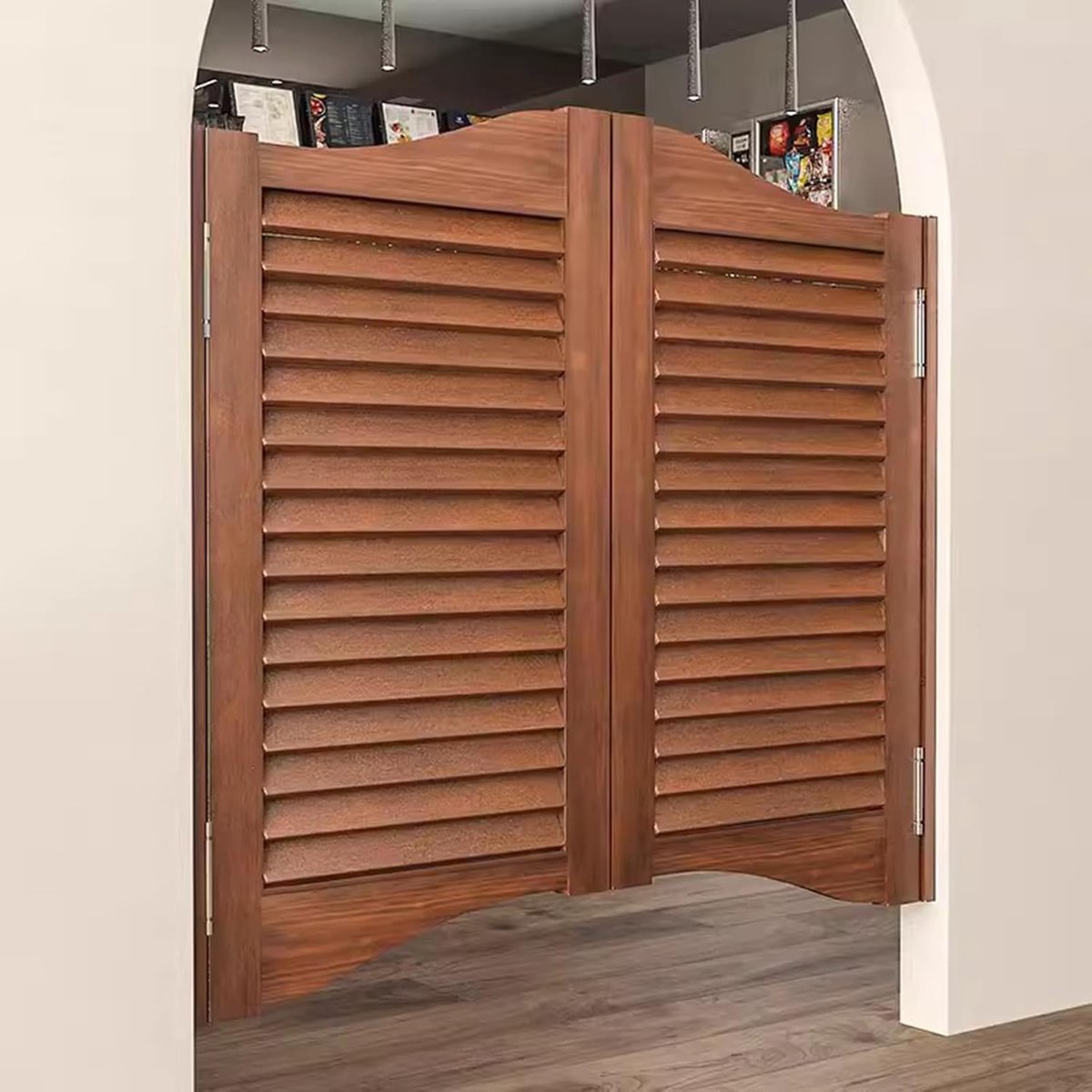 Klapdeuren Binnendeuren - Saloondeuren Poort - Ruimte Verdelen - Zelfsluitende Scharnieren - 76.2cm Breed - Houtkleur
