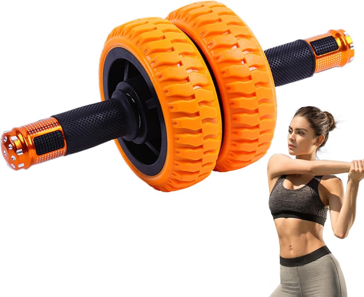 Buikspierroller Wiel - Core Trainer - Kracht Training - Verbeterde Stabiliteit - 15 cm Wiel - Zwart