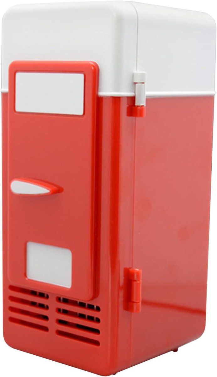 Mini Koelkast Persoonlijke Cooler Dranken Koelen Stille Werking Compact Formaat Rood
