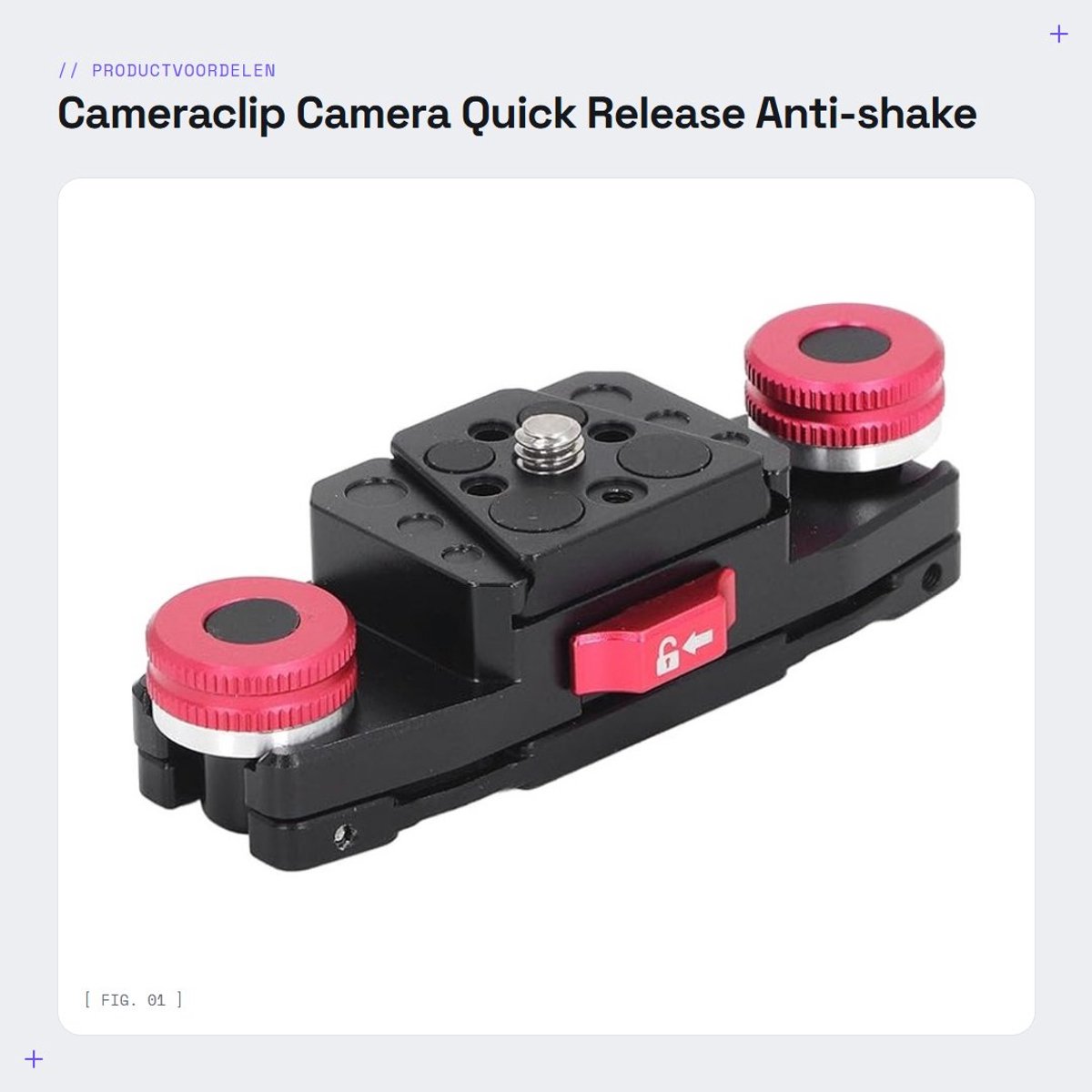 Dailygoods - Cameraclip - Camera Quick Release - Anti-shake Hanger - Compact - Camerariembevestiging - Geschikt voor Spiegelloze Camera's - Zwart